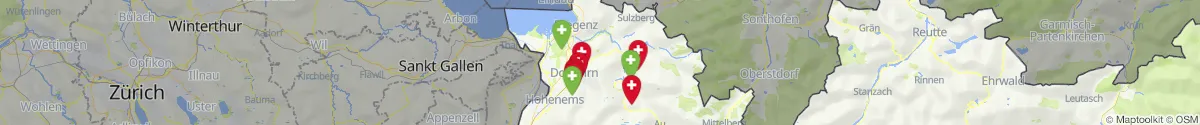 Kartenansicht für Apotheken-Notdienste in der Nähe von Andelsbuch (Bregenz, Vorarlberg)